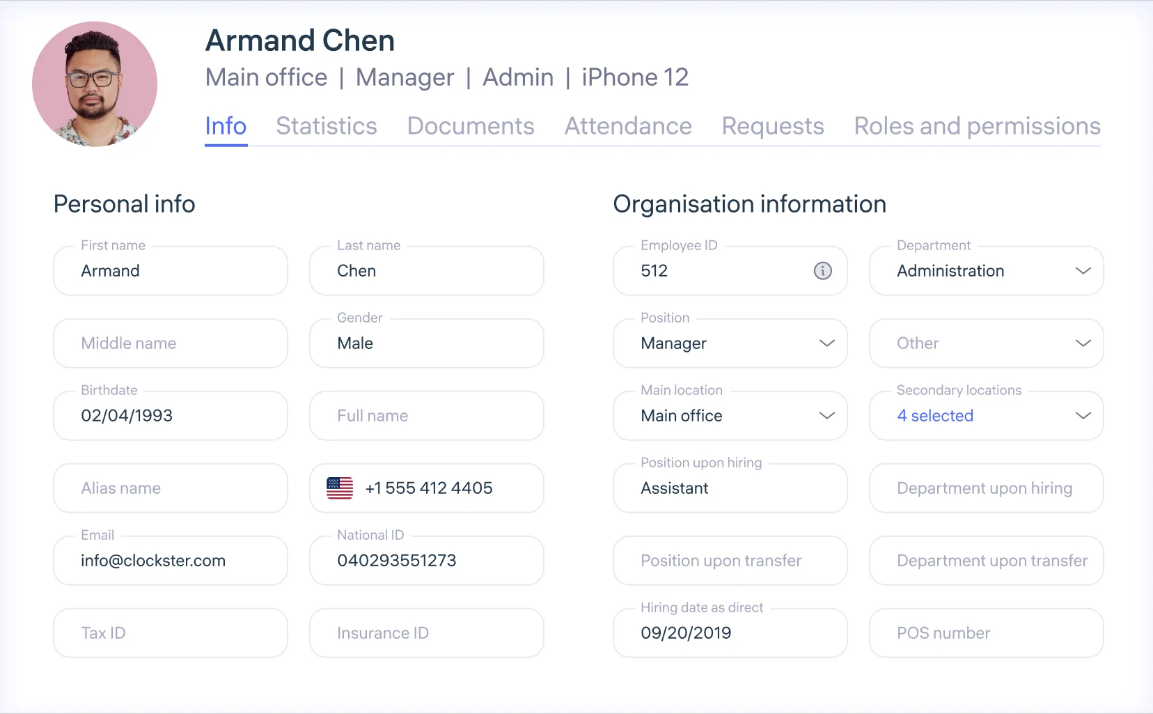 Employee profile